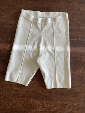 Sandro White Knit Biker Shorts